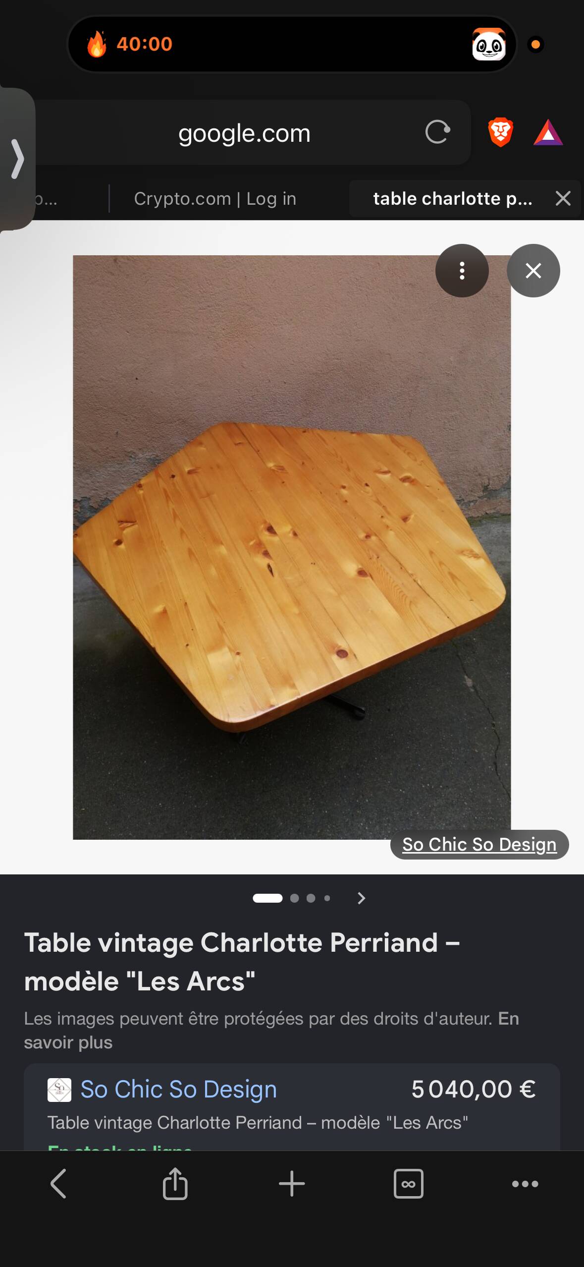 Table carré Charlotte Perriand