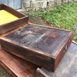 Antique farmhouse table in solid cherry wood with 3 drawers.