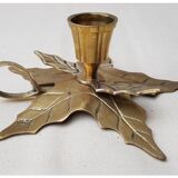 Brass holly candlestick