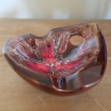 Decorative ceramic ashtray with empty pocket from Vallauris Vintage
