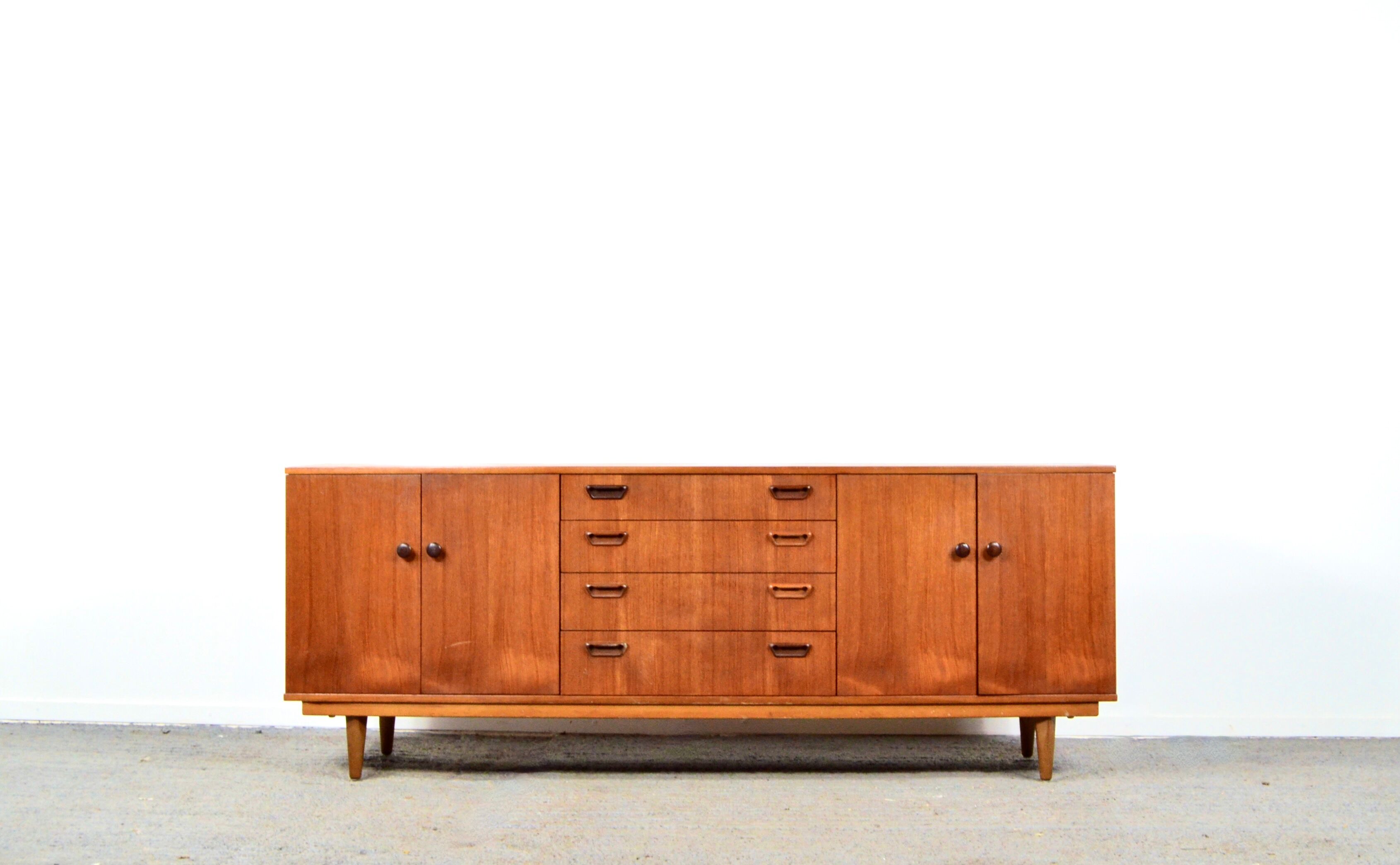 Midcentury tigerwood sideboard / long john. vintage modern / danish / retro / scandinavian style.
