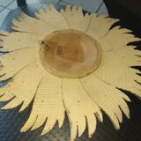 Golden wood sun mirror circa 1960