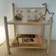 Perforated metal bedside table, 1950s-60s