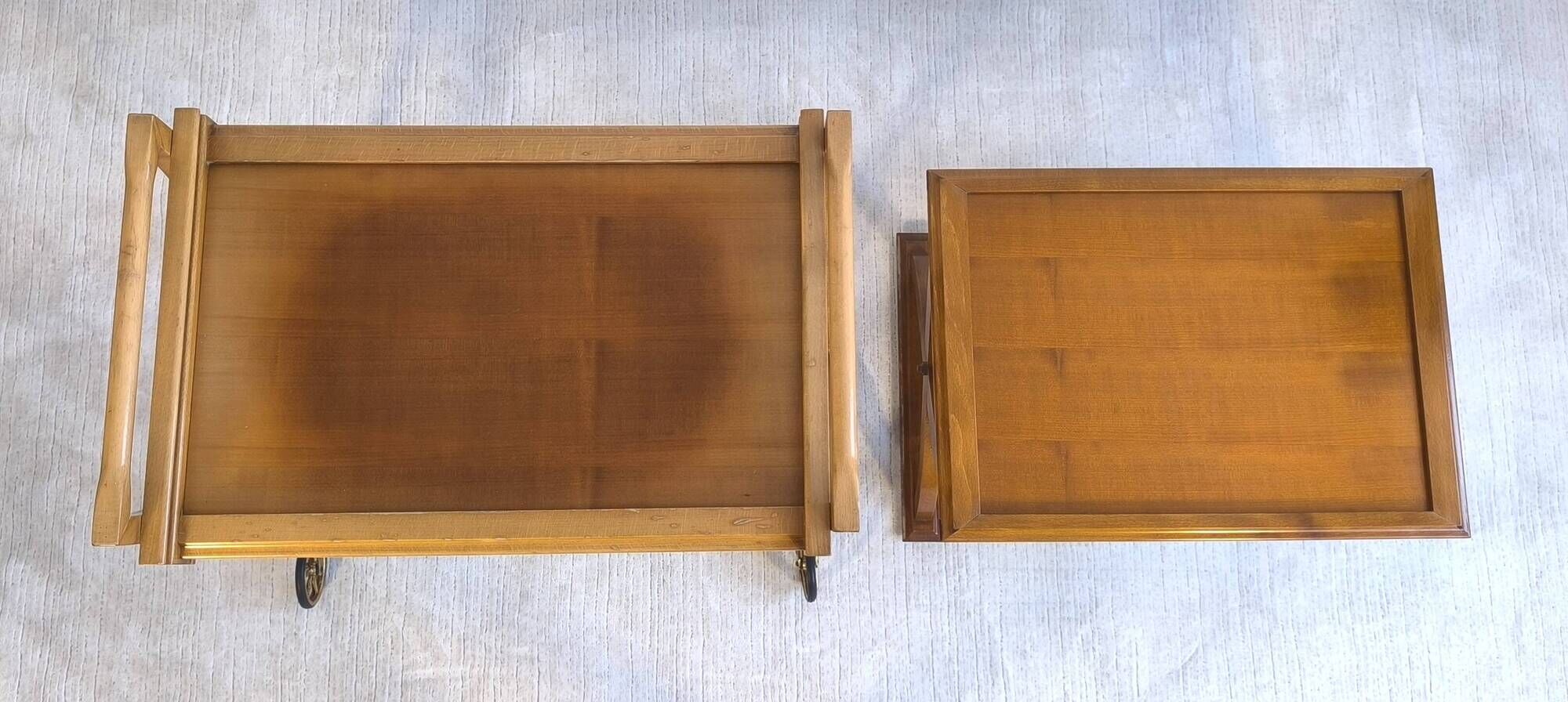 Beautiful pair of vintage teak tables – Serving table - Benoit-Guyot Lyon
