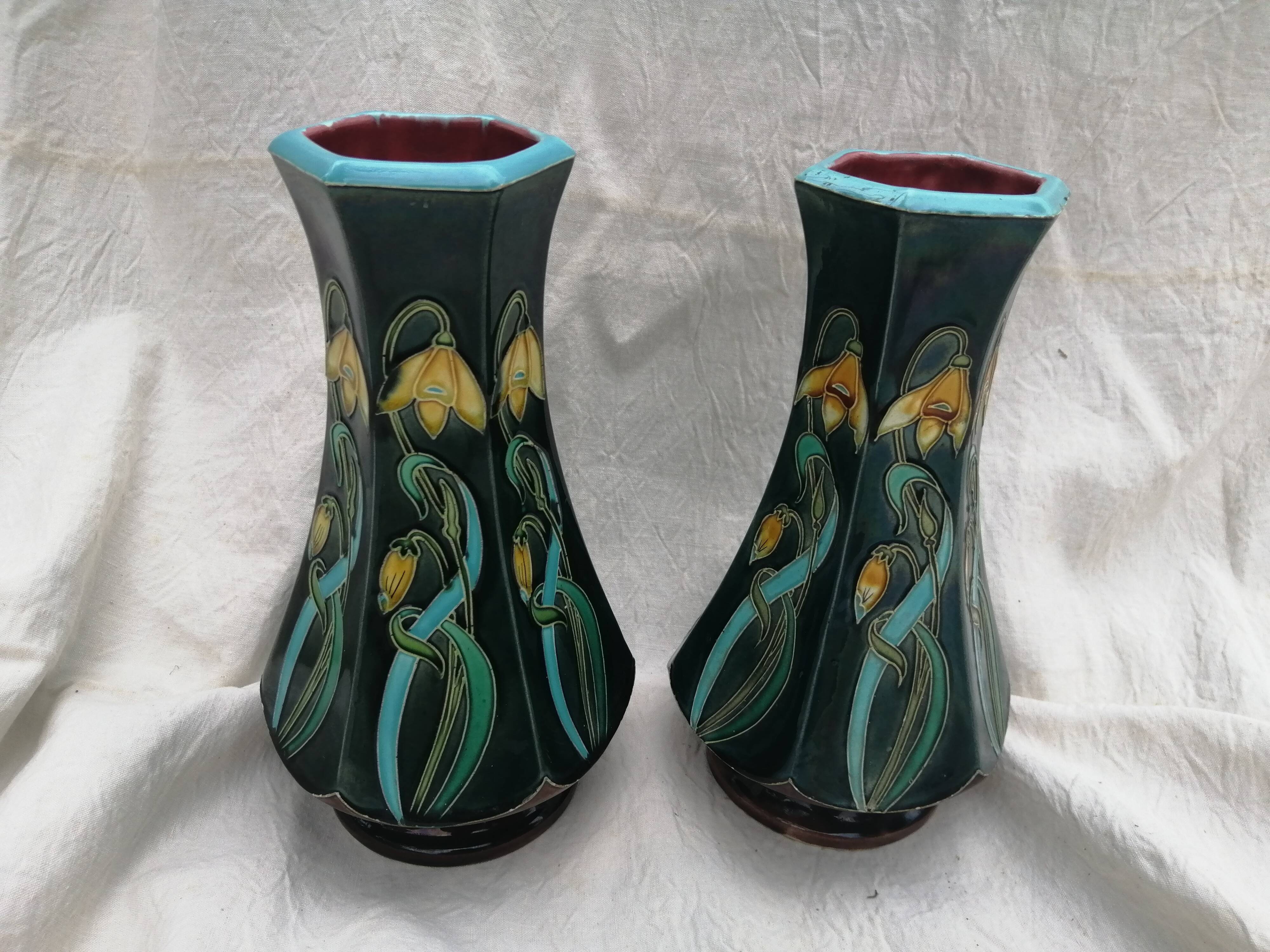 Pair of Vases of Orchies with decorations of Lys