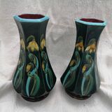 Pair of Vases of Orchies with decorations of Lys