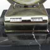 Perpetual calendar art deco horse figurine in marble