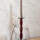 Scandinavian candlestick, wood and chrome