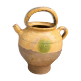 Large ancient glazed terracotta jug – South of France, early 10th century
