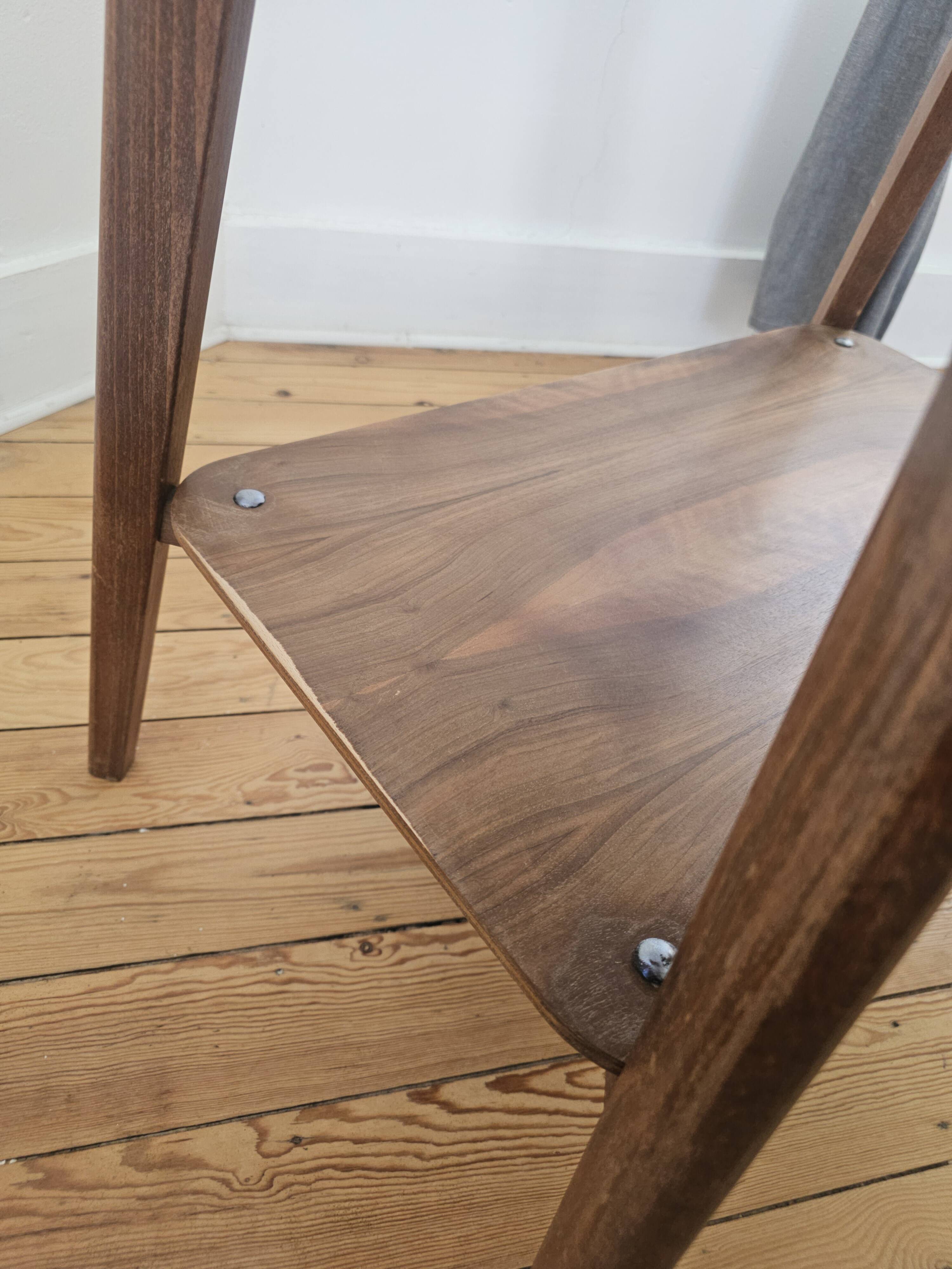 Vintage side table with double top in Scandinavian style.