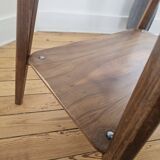 Vintage side table with double top in Scandinavian style.