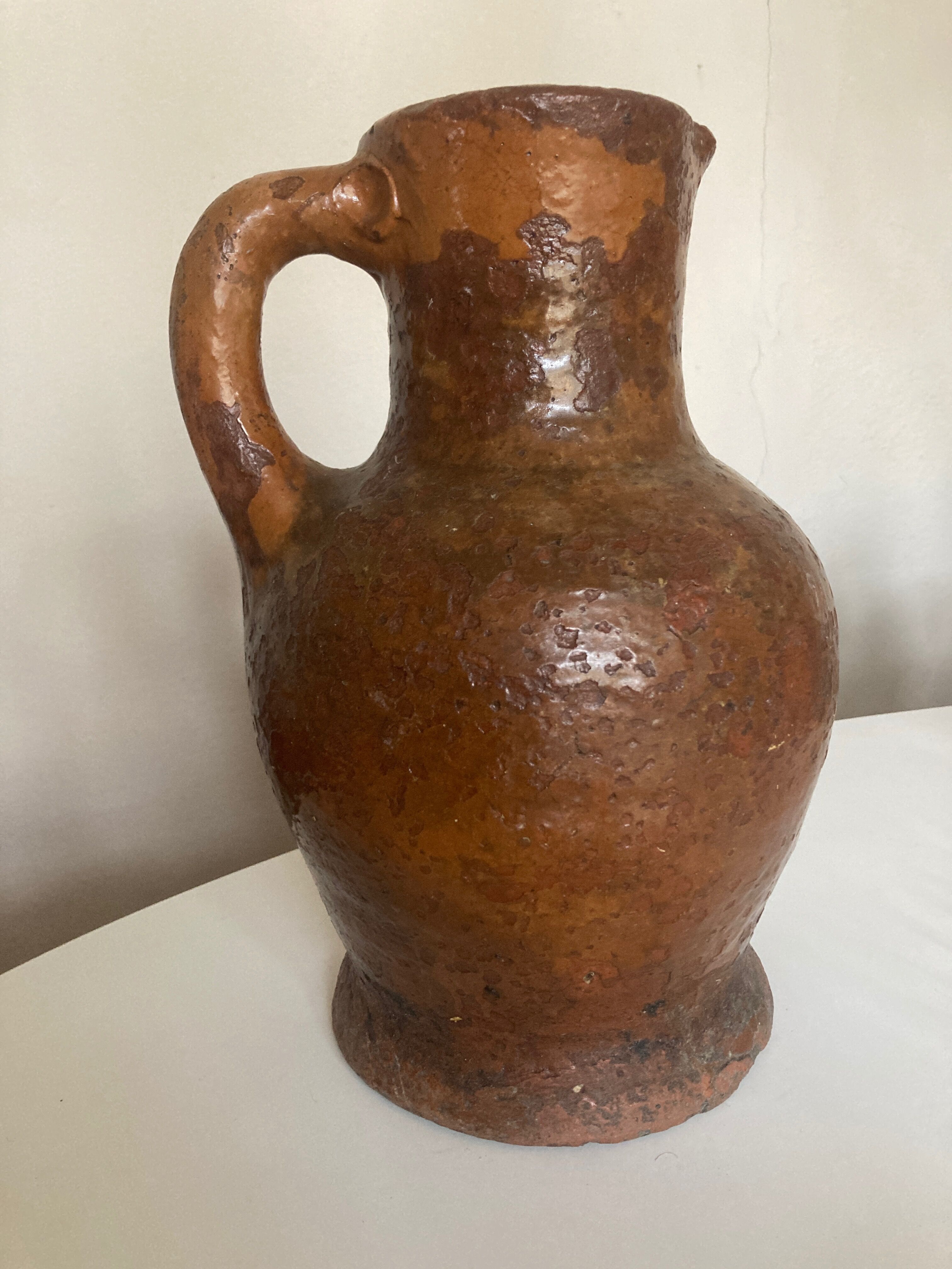 Farm pitcher late 19th in terracotta folk arts XXXL