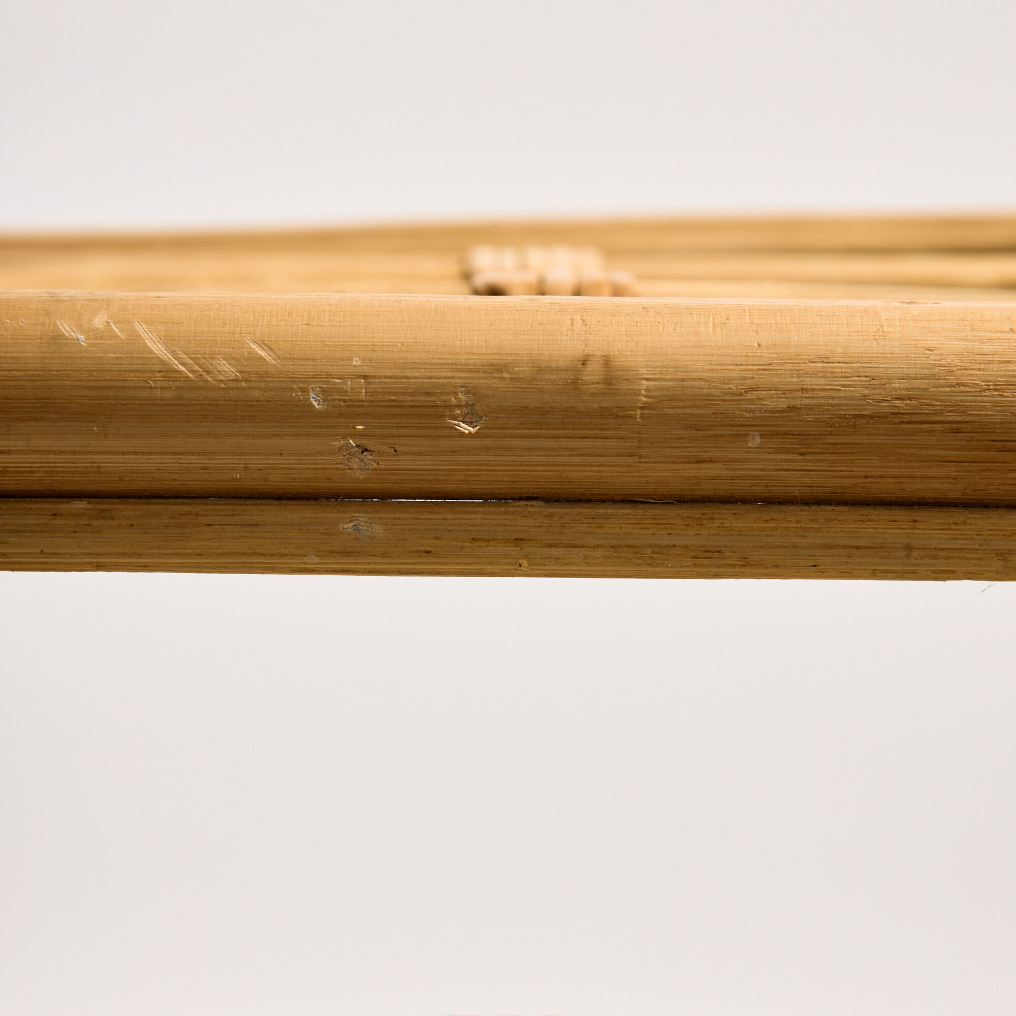 Nest of bamboo and rattan tables, set of 3.