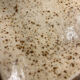 Vintage signed square ceramic plate – speckled cream enamel – 22