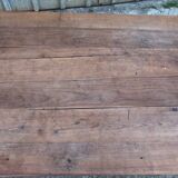 Antique solid cherry farmhouse table with 3 drawers and 2 pulls