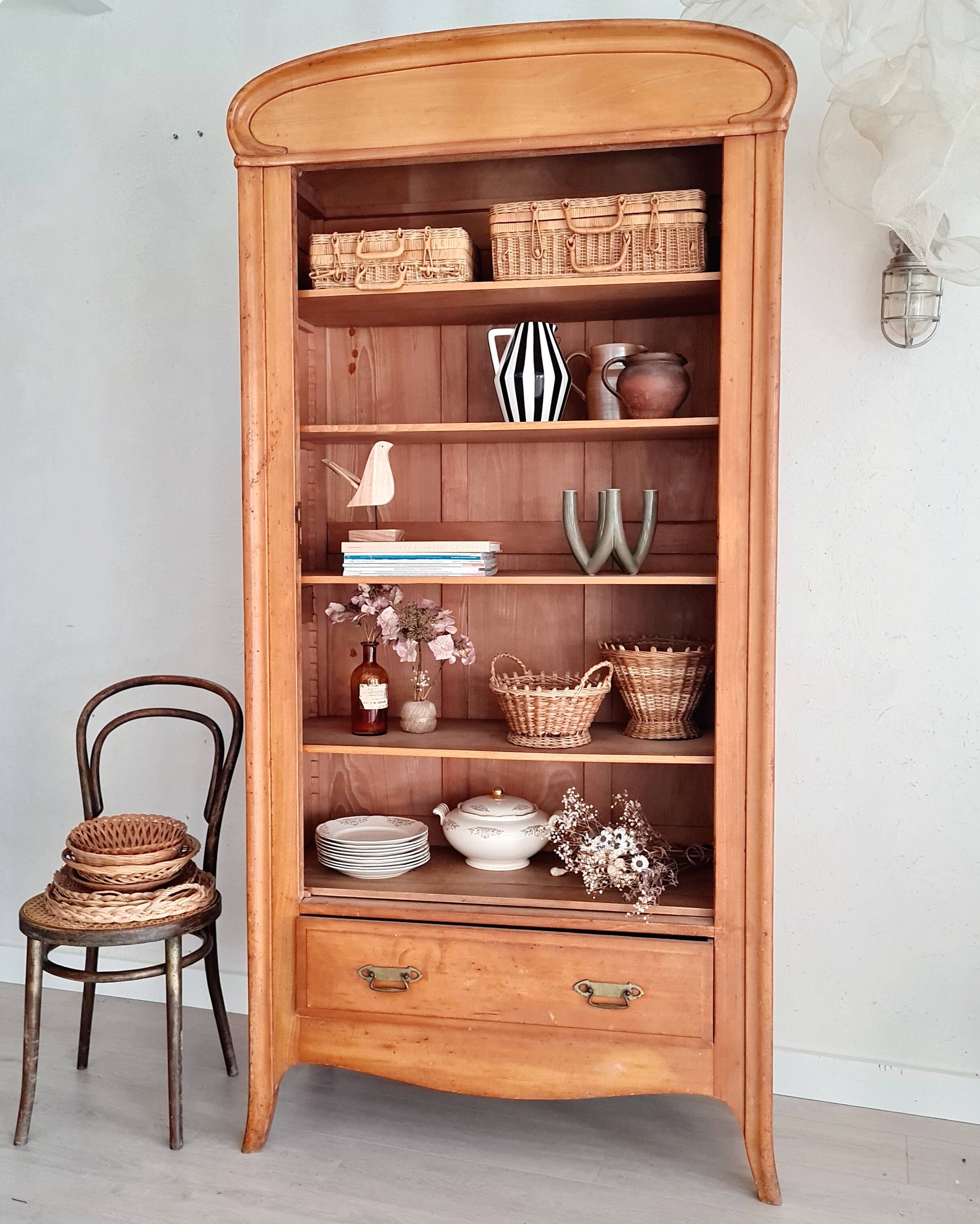 Art Nouveau bookcase hosiery cupboard