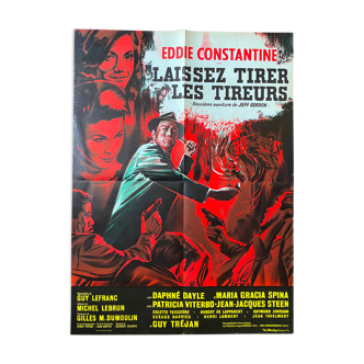 Affiche cinéma originale "Laissez tirer les tireurs" Eddie Constantine 60x80cm 1964