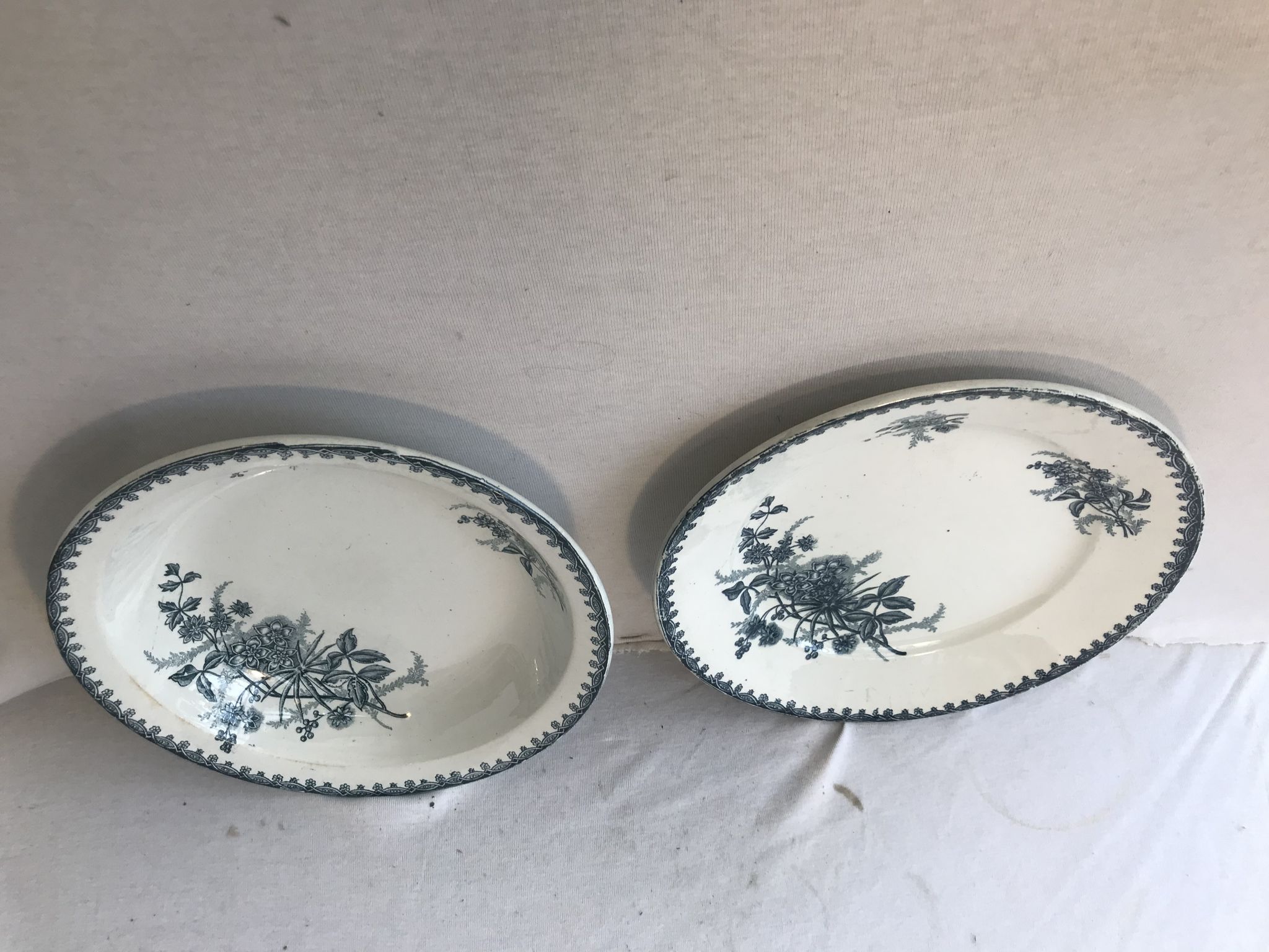 Pair ancient dishes Terre de fer