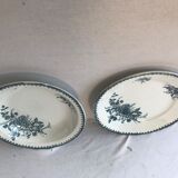 Pair ancient dishes Terre de fer