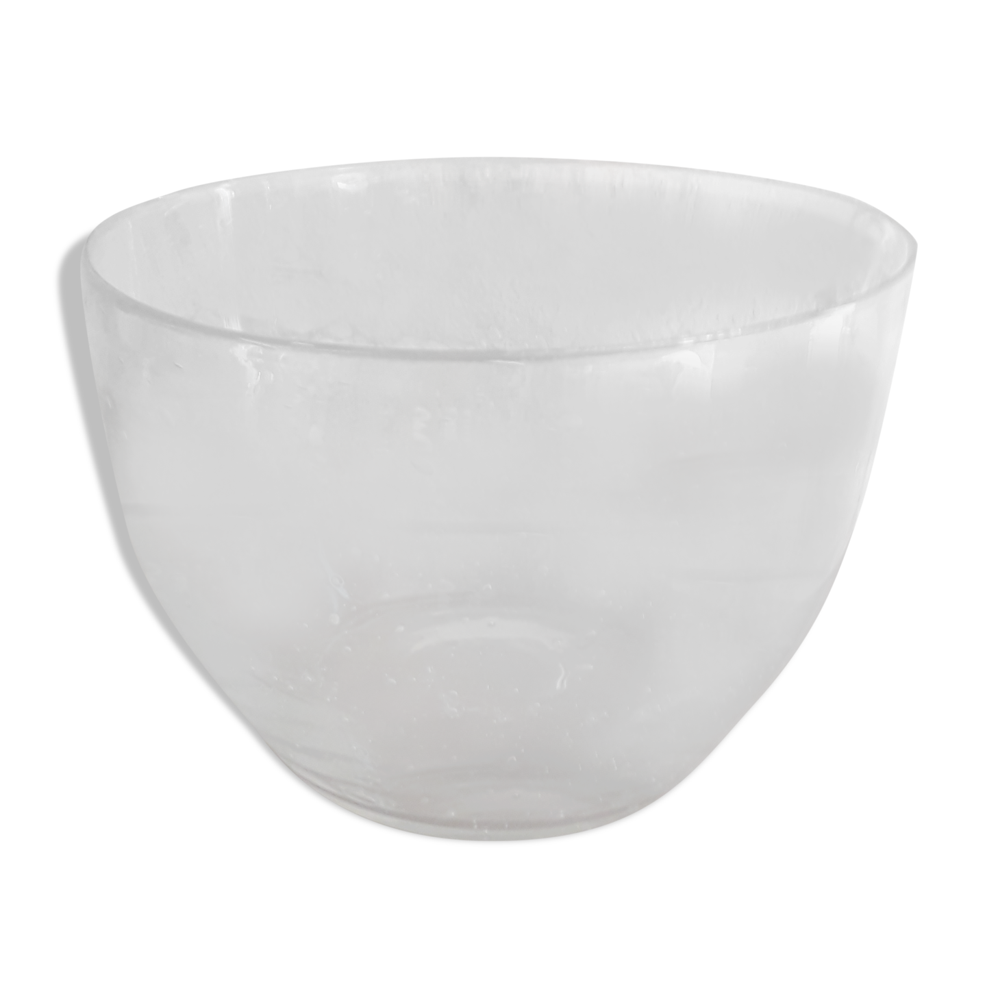 Saladier en verre soufflé bullé transparent