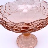Cup mounted on foot patterns fruit glass pink