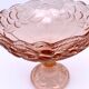 Cup mounted on foot patterns fruit glass pink