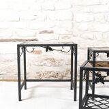 Set of 3 wrought iron nesting tables