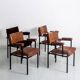 Lot de 4 fauteuils vintage avec une structure en métal