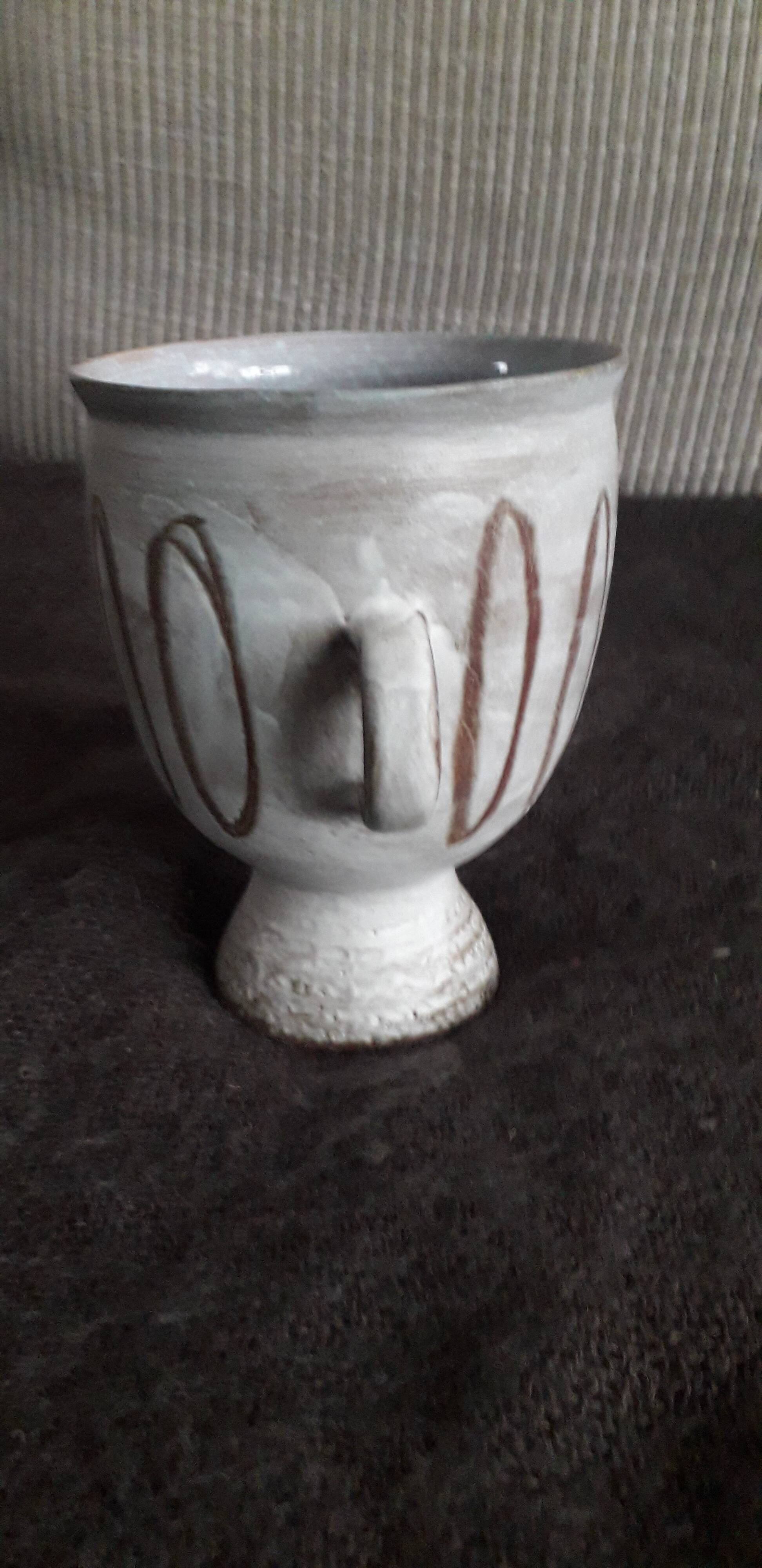 Vintage ceramic vase Vallauris signed