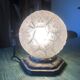 Charles Ranc art deco lamp, bedside lamp, nickel-plated bronze and glass globe