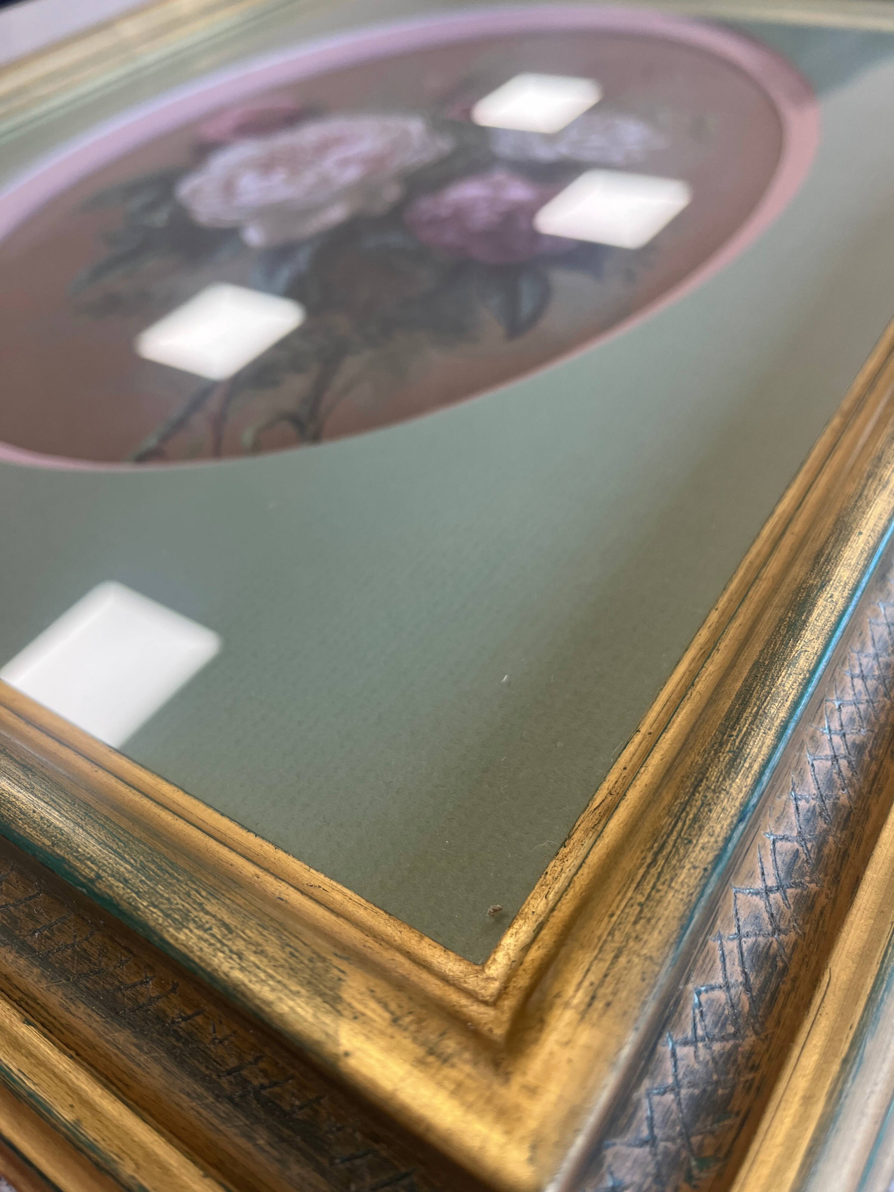 GSP painting "Jetty of roses" late 19th century with frame