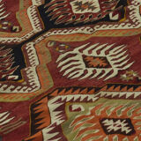 Area kilim rug ,vintage wool turkish handknotted kilim, 290 cmx 151 cm rug