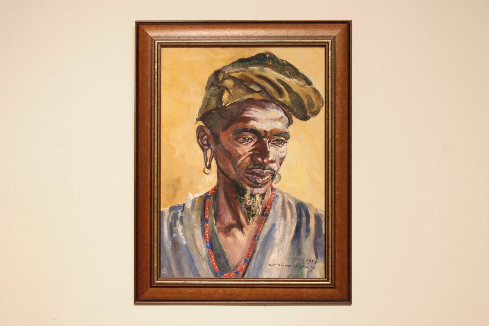 Portrait of a Beninese by Pierre Matossy (1891-1969) - dated 20 June 1952