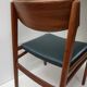 Set of 4 Scandinavian Teak and Green Leatherette Dining Chairs
