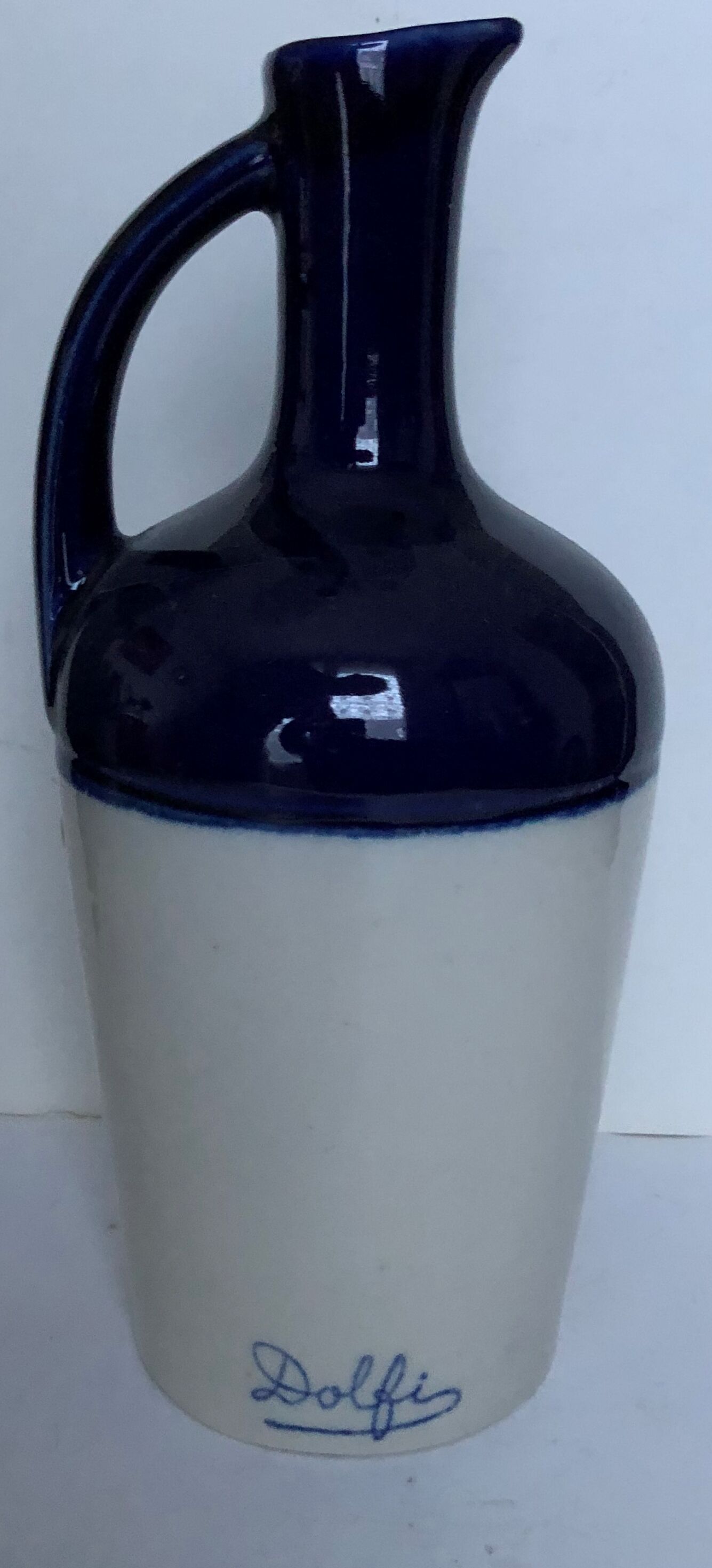 Pitcher in glazed stoneware signed Dolfi