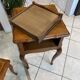 Louis XV style gueridon and stool set in solid oak.