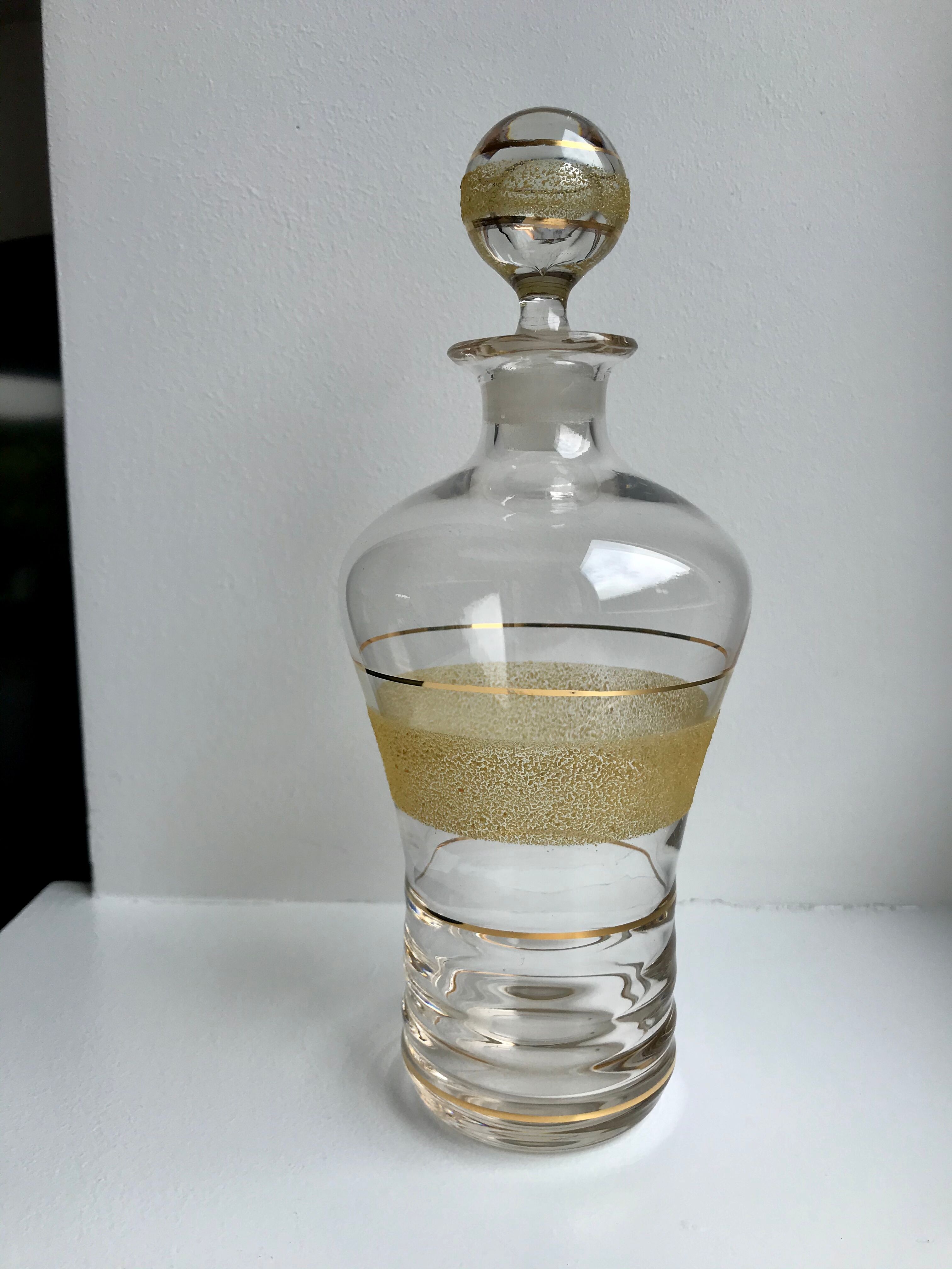 Service à liqueur granité jaune et doré années 50-60