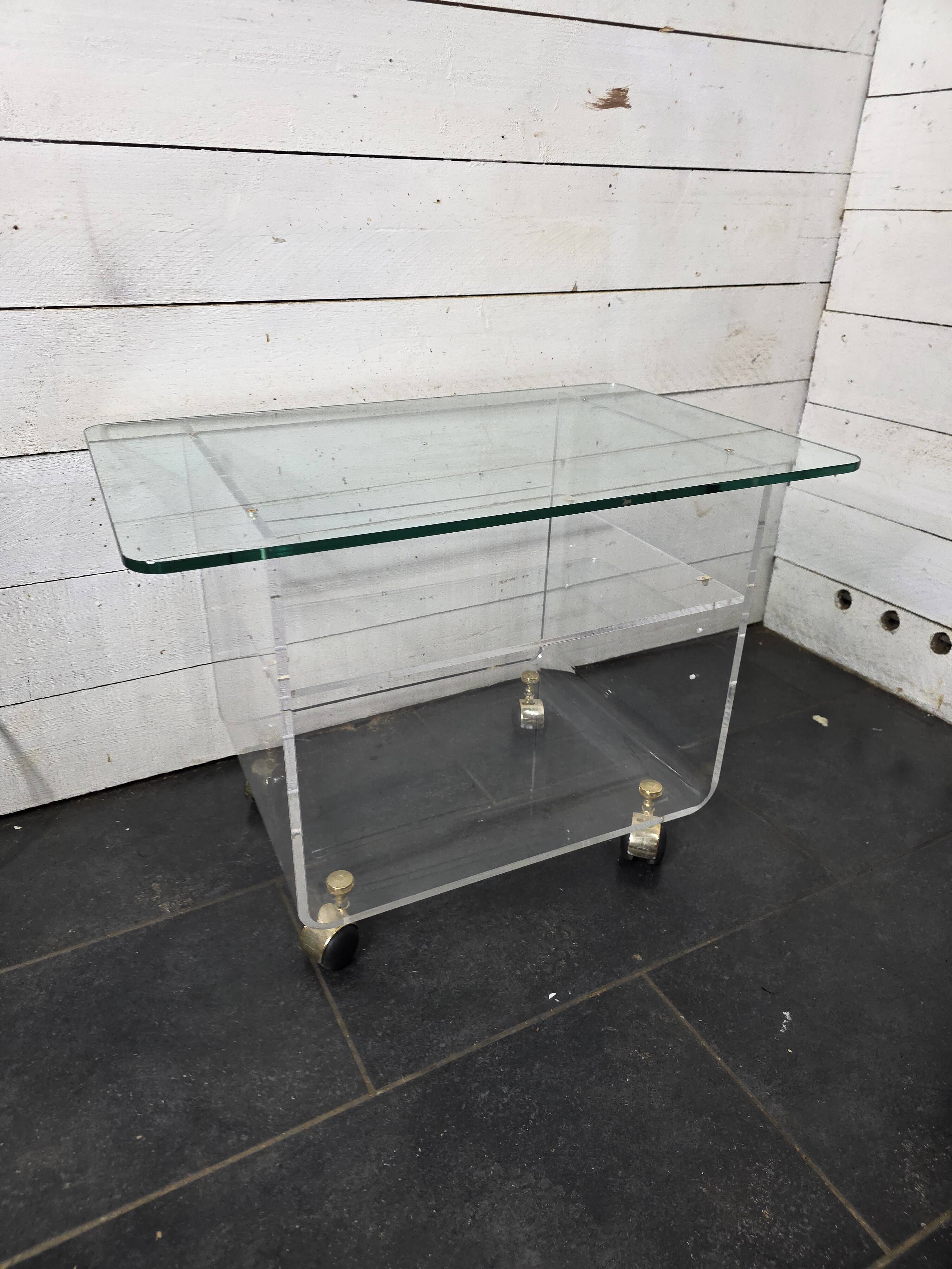 Vintage Plexiglas and Glass Coffee Table by David Lange 1970s