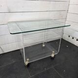 Vintage Plexiglas and Glass Coffee Table by David Lange 1970s