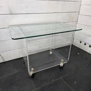 Vintage Plexiglas and Glass Coffee Table by David Lange 1970s