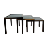 Ensemble de 3 tables basses gigognes Pierre Vandel 1970