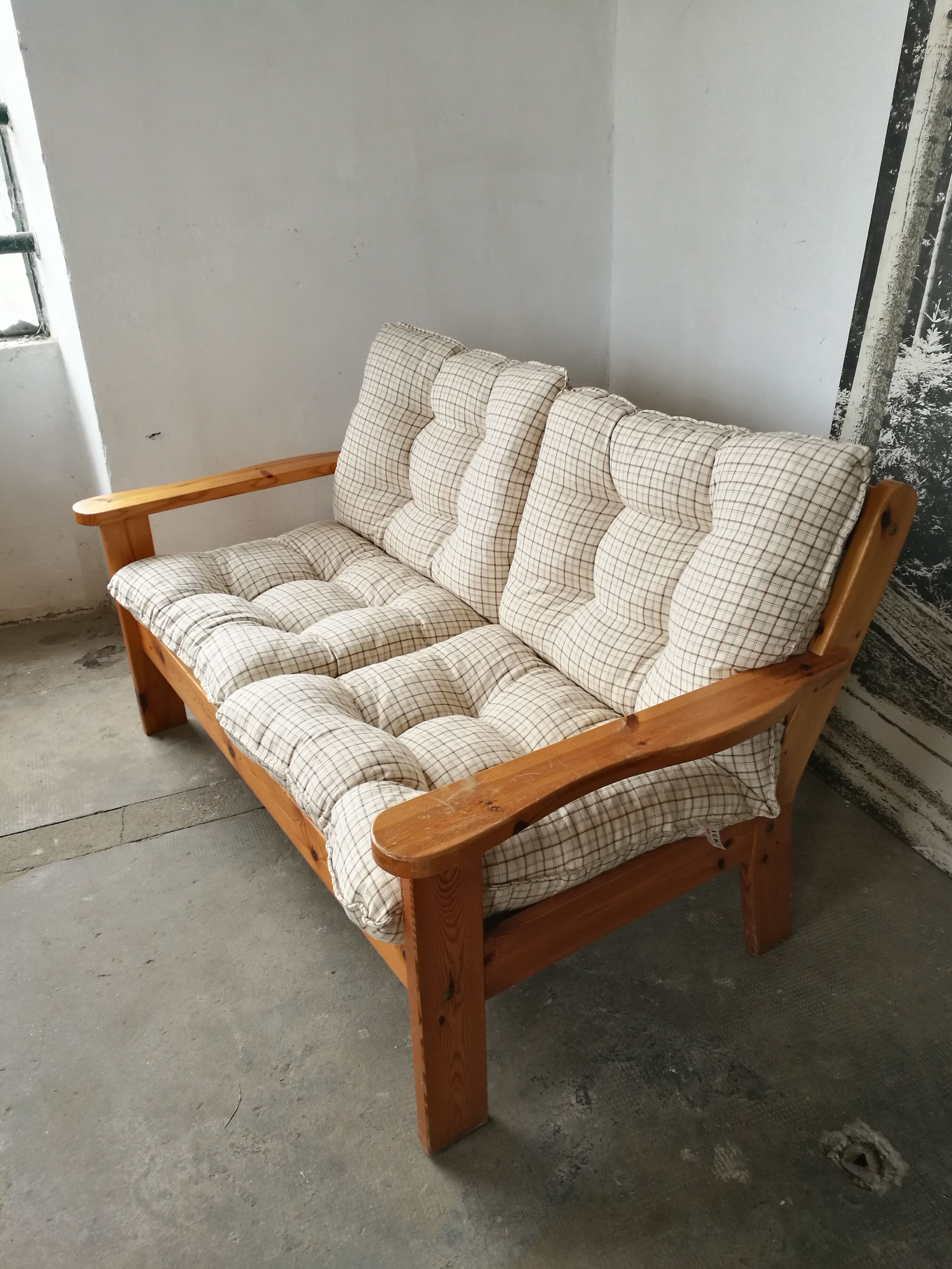 Sofa 2 place in pine