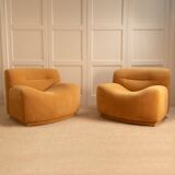 Pair of wavy armchairs - Italy 1970s