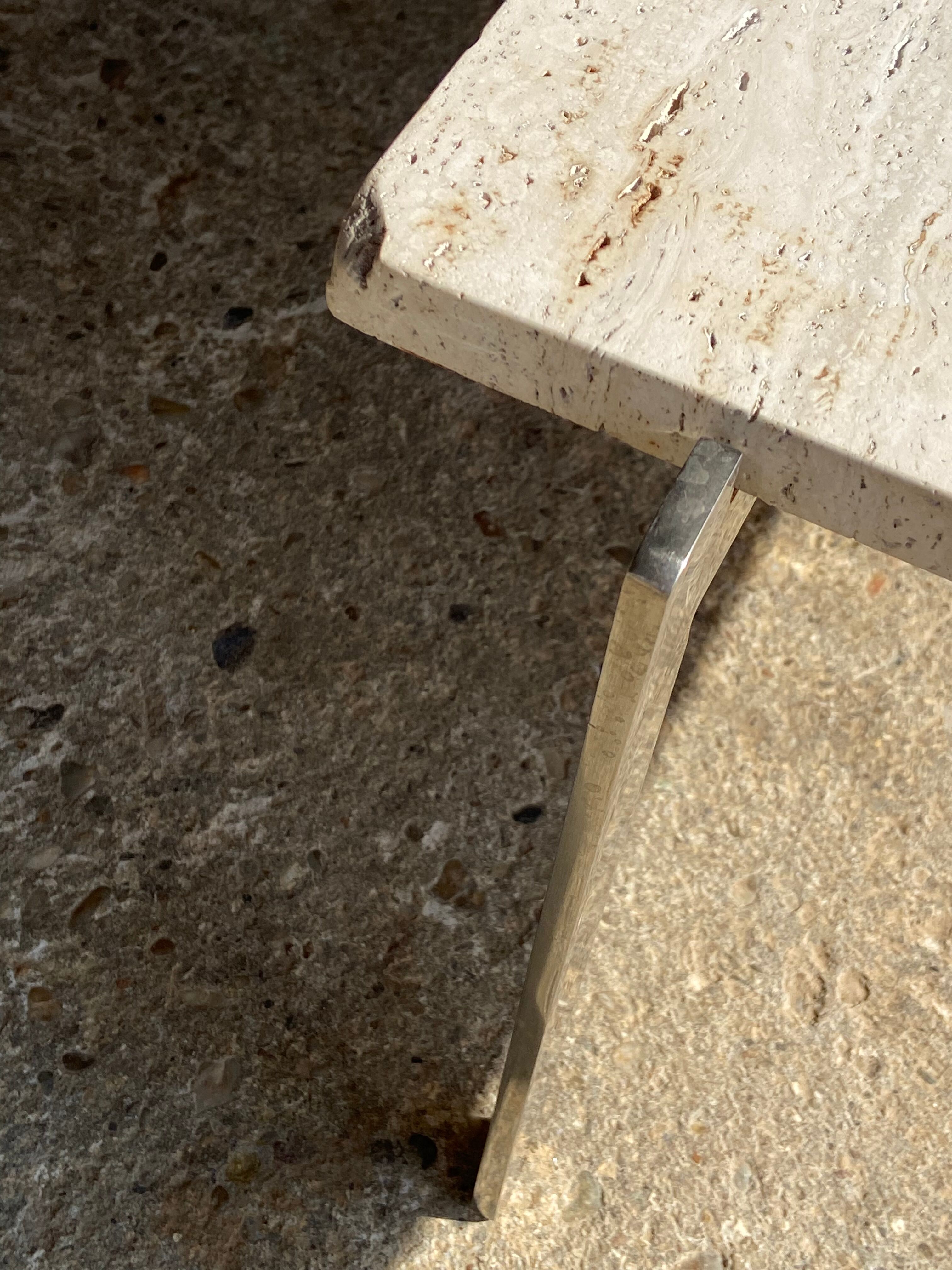 1970 rectangular travertine coffee table