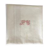Ancient damask tablecloth with monogram