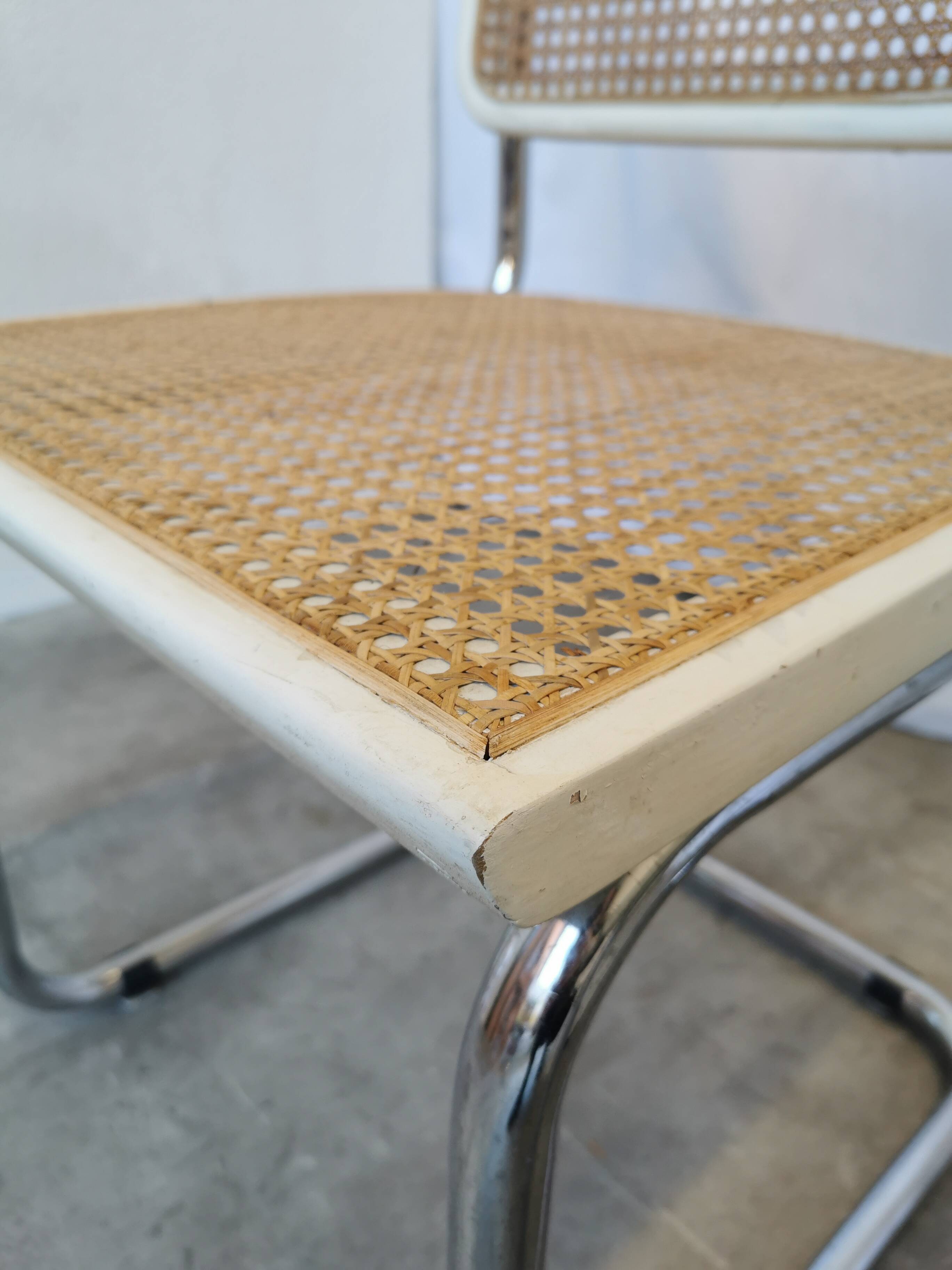 Ensemble de 2 chaises Cesca vintage de Marcel Breuer : chaises de salle à manger en osier style Mid-Century Modern