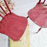 Antique Western bistro chairs in patinated red