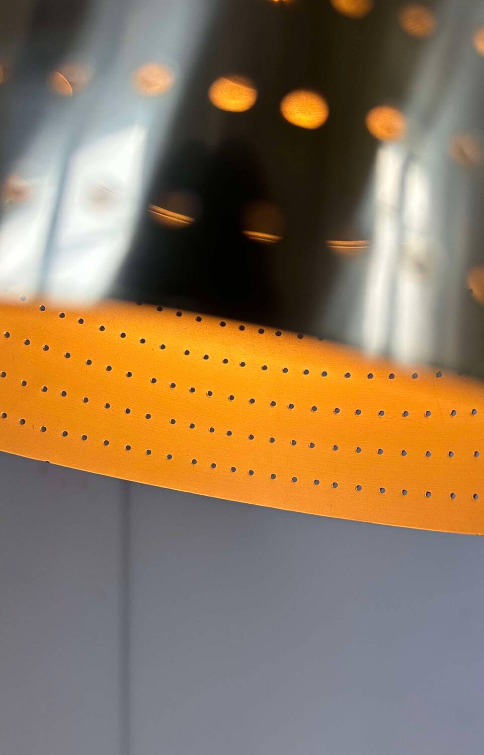 Vintage adjustable wall lamp, perforated brass, Carl Thore Suede 1960