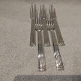 5 silver-plated table forks by Christofle, Triade pattern