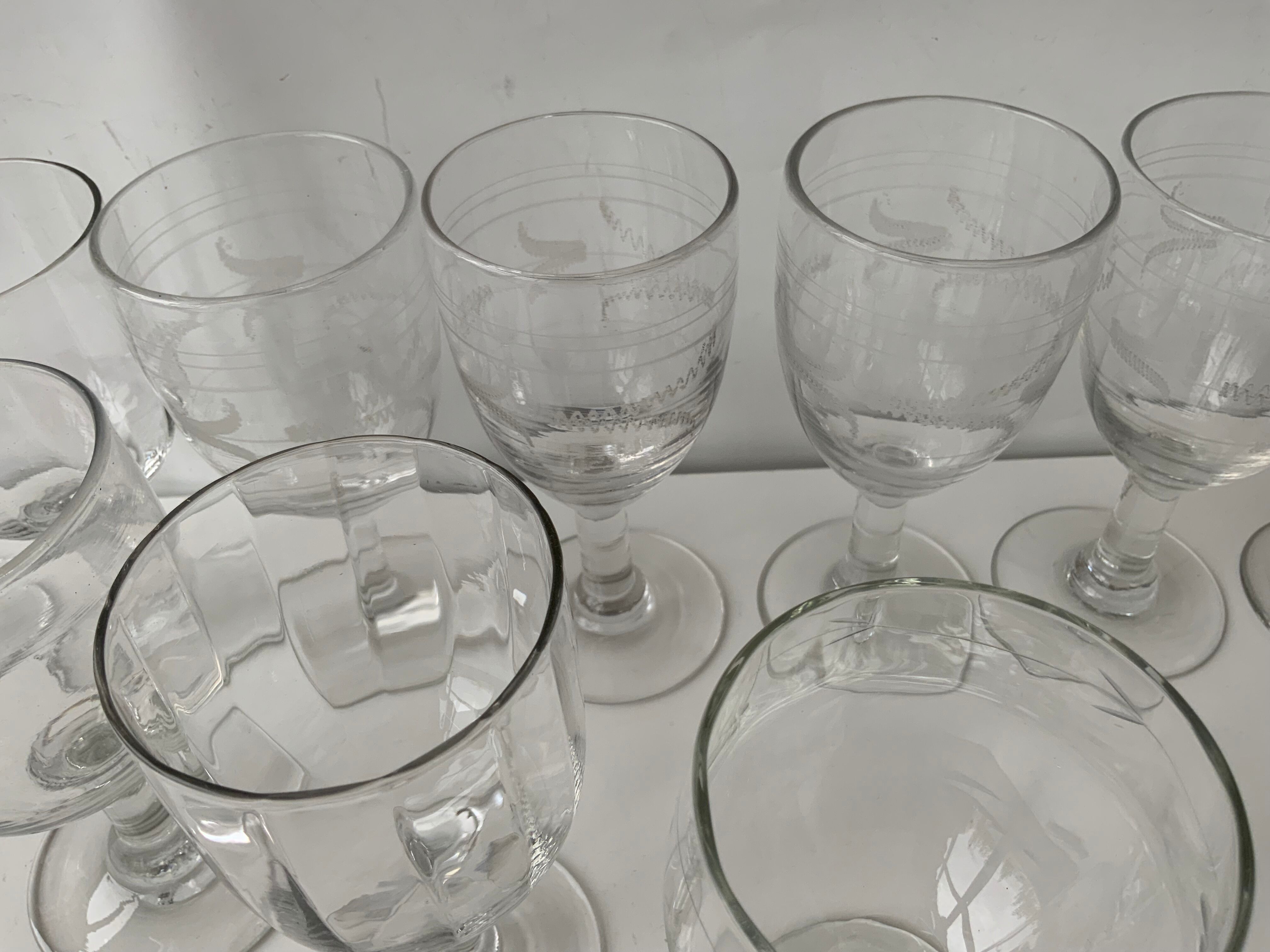 12 mismatched glasses